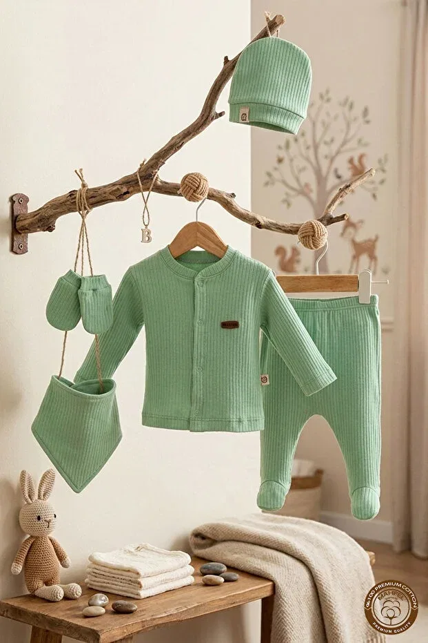 Детский комплект одежды для новорожденных хлопковый Mint freshness water green Mahfel, Green