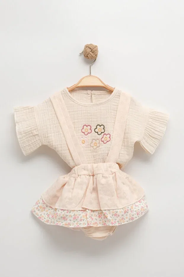 Детский комплект для девочек хлопковый Basics Mini Baray, Beige — фото 2