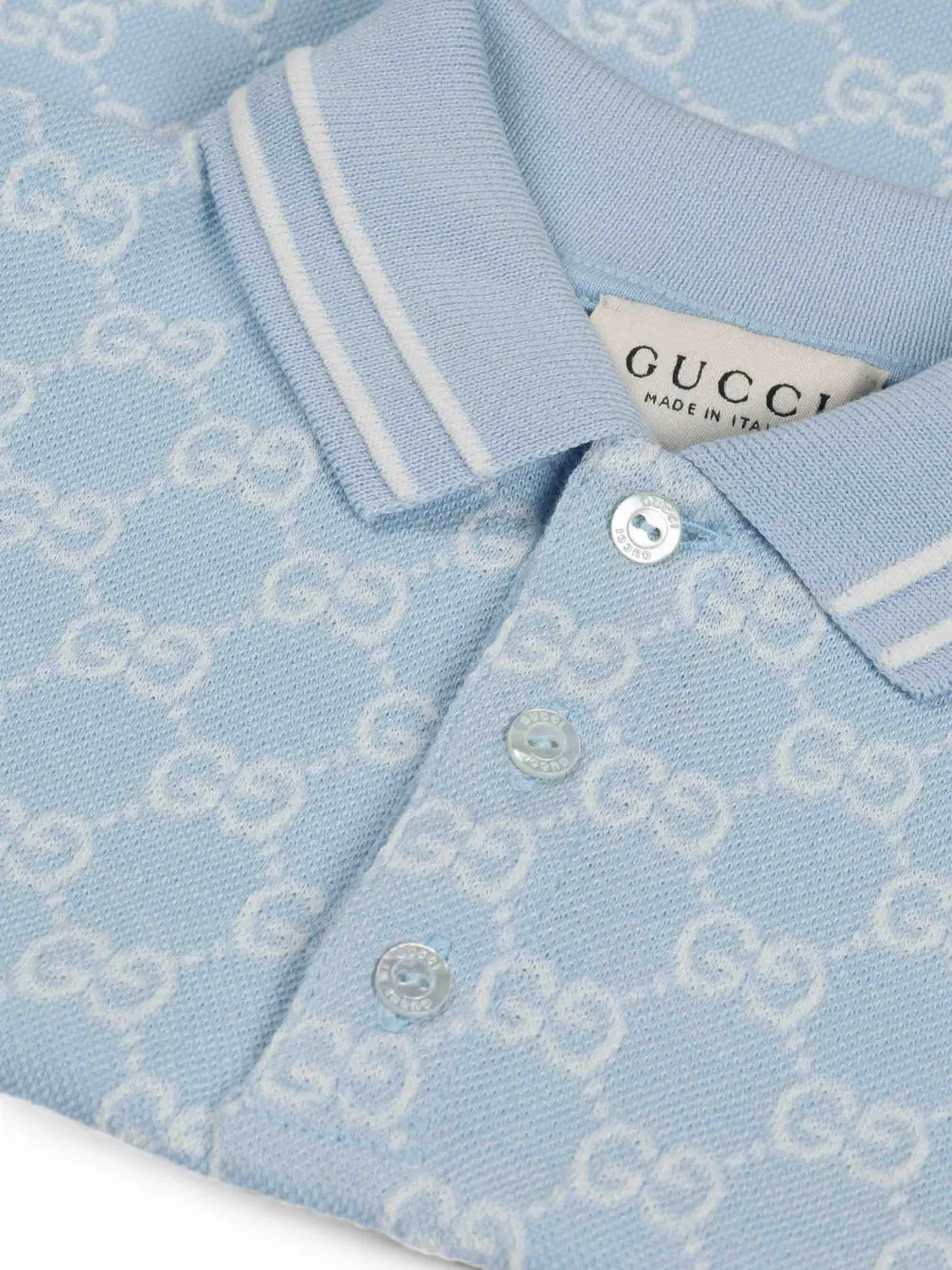 Рубашка поло с монограммой GG Gucci Kids, синий — фото 2