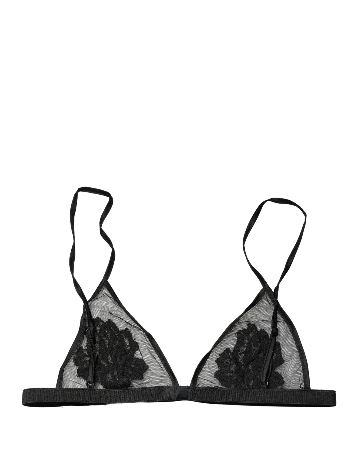 Женское мягкое бра-треугольник с цветочным принтом Soft Cup Bra Dolce & Gabbana, Black — фото 3