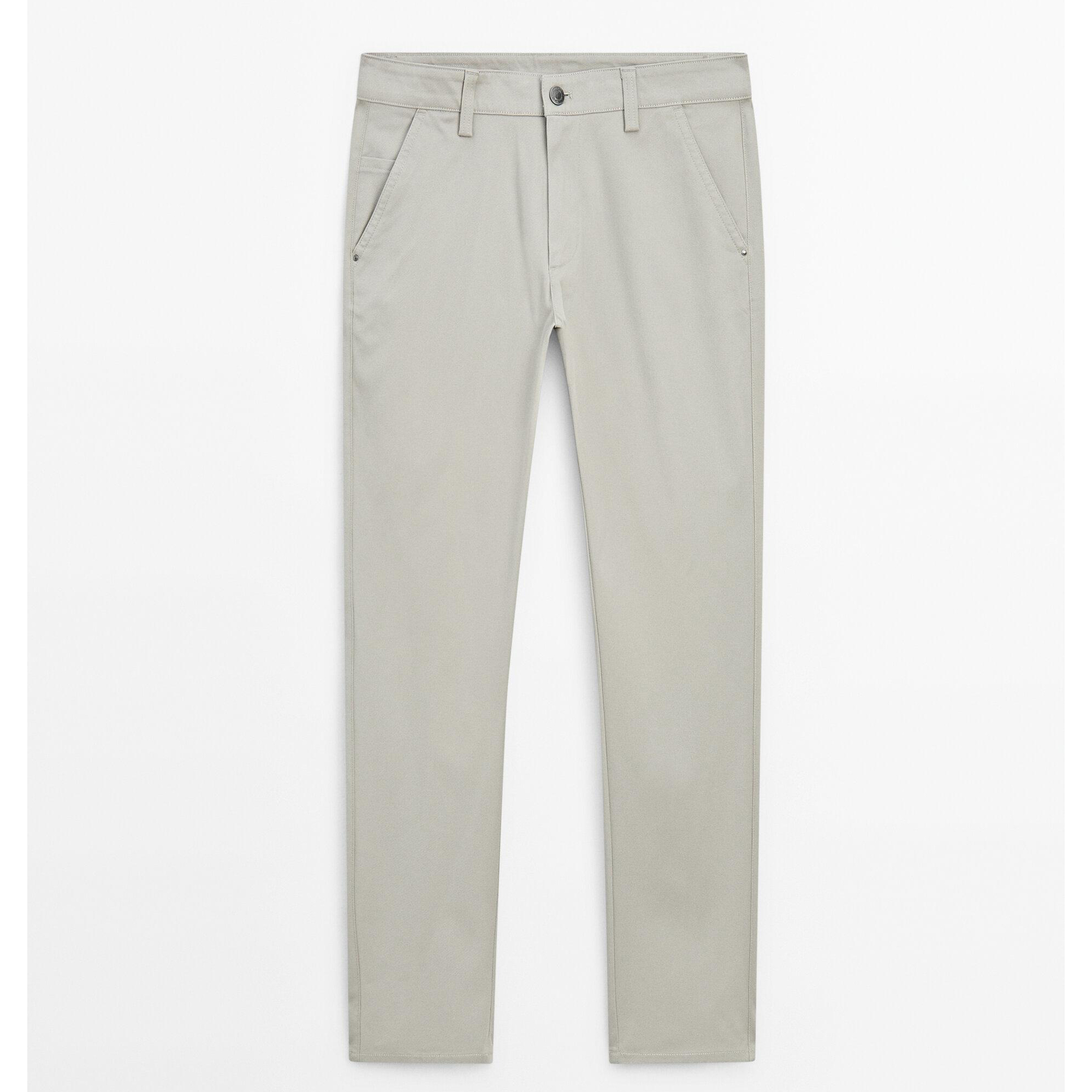 

Джинсовые брюки Massimo Dutti Tapered fit cotton blend, бежевый