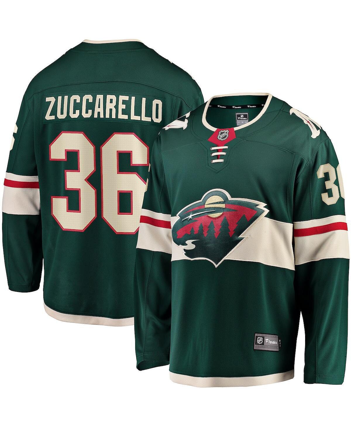 

Мужские фирменные коврики zuccarello green minnesota wild premier breakaway player jersey Fanatics, зеленый