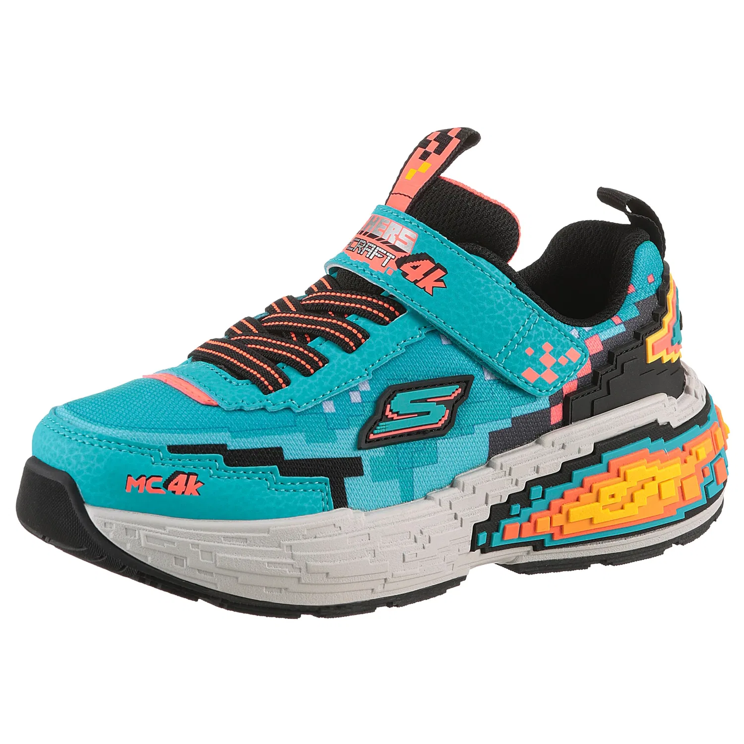 Детские кроссовки с контрастными деталями Mega Craft Skechers, Turquoise/Black