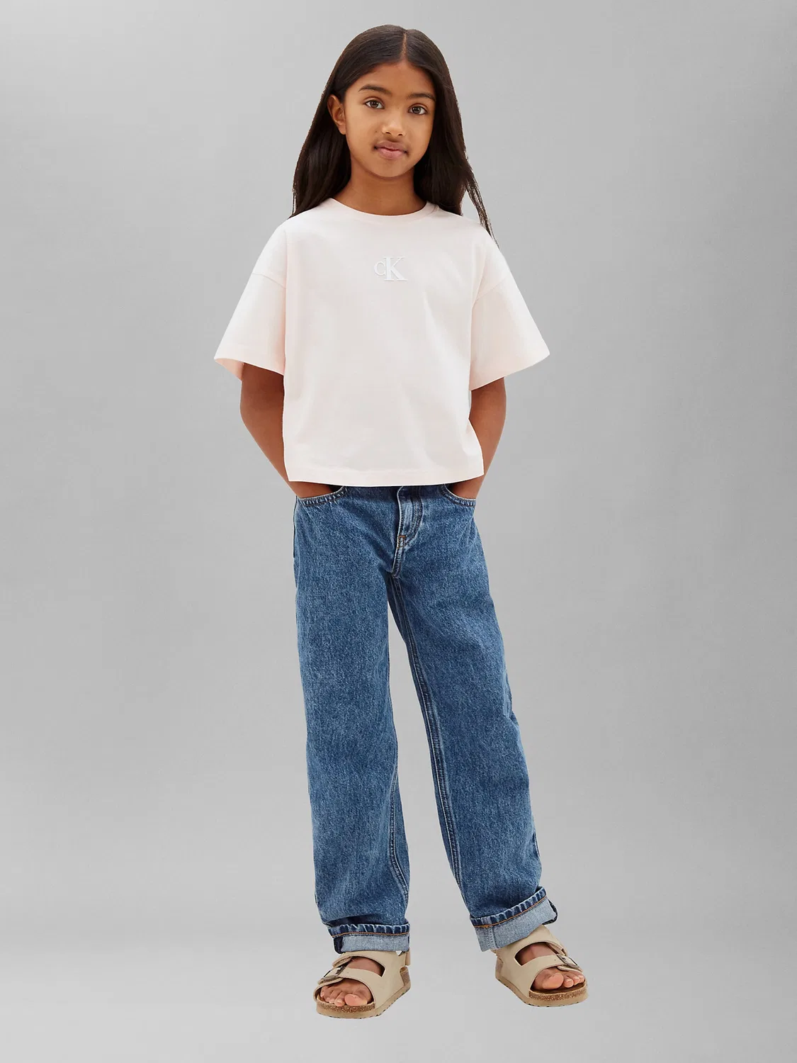 Джинсовая рубашка Calvin Klein Jeans, цвет розовый — фото 3
