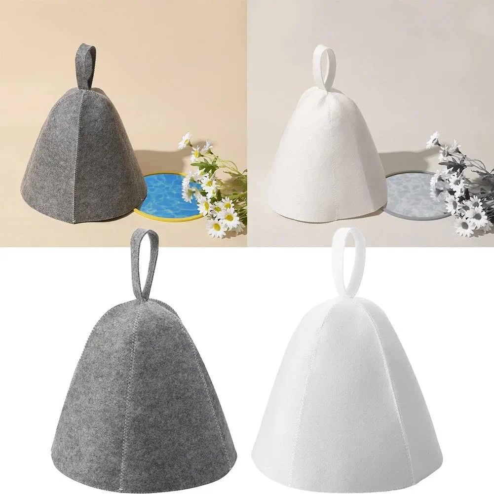 Sauna Hat Anti Heat Thick Шапочка для душа ODREIFK, 1 шт, 25x23 см, Grey — фото 2