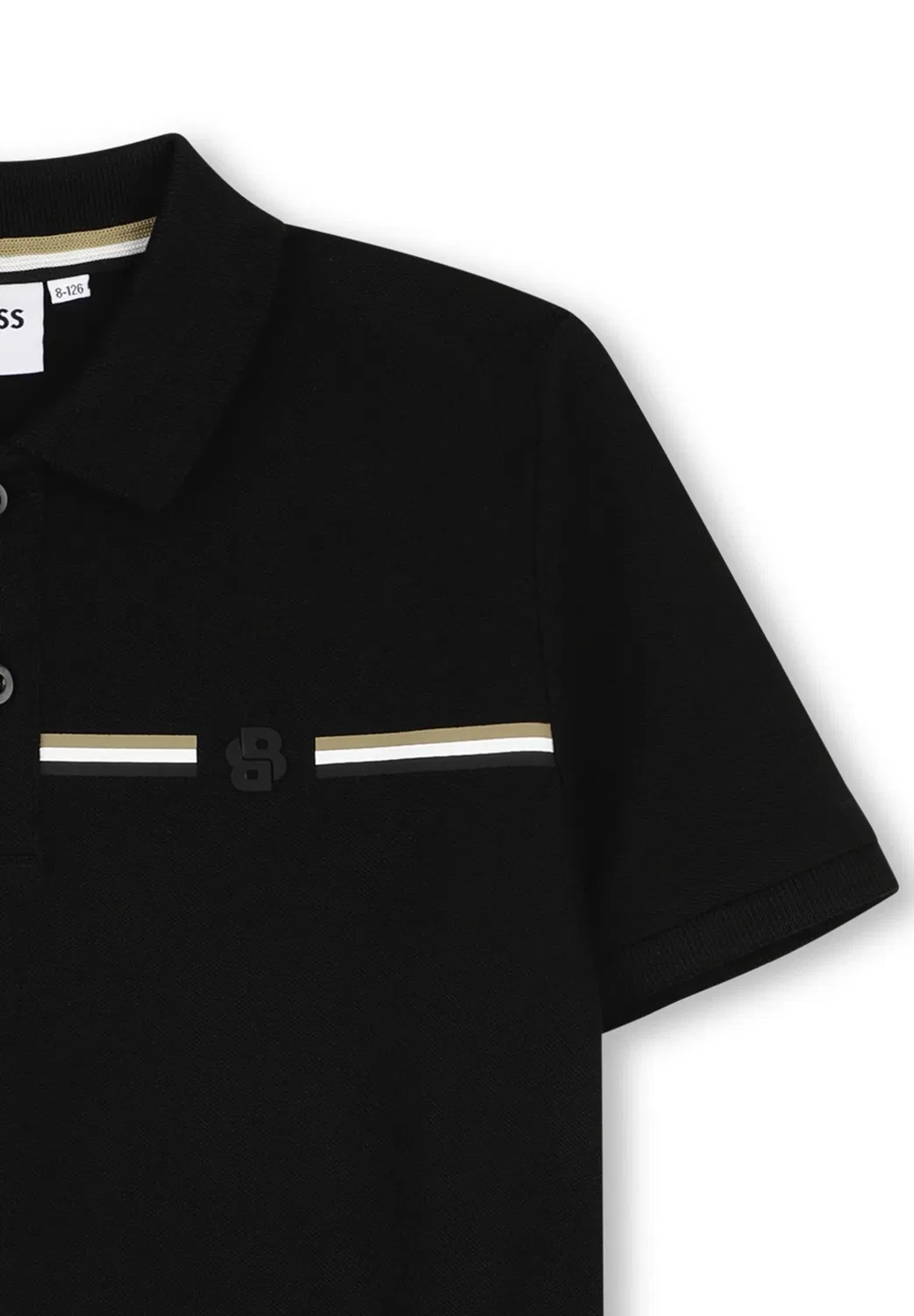Поло с коротким рукавом для детей и подростков - рубашка поло Boss Kidswear, Black — фото 3