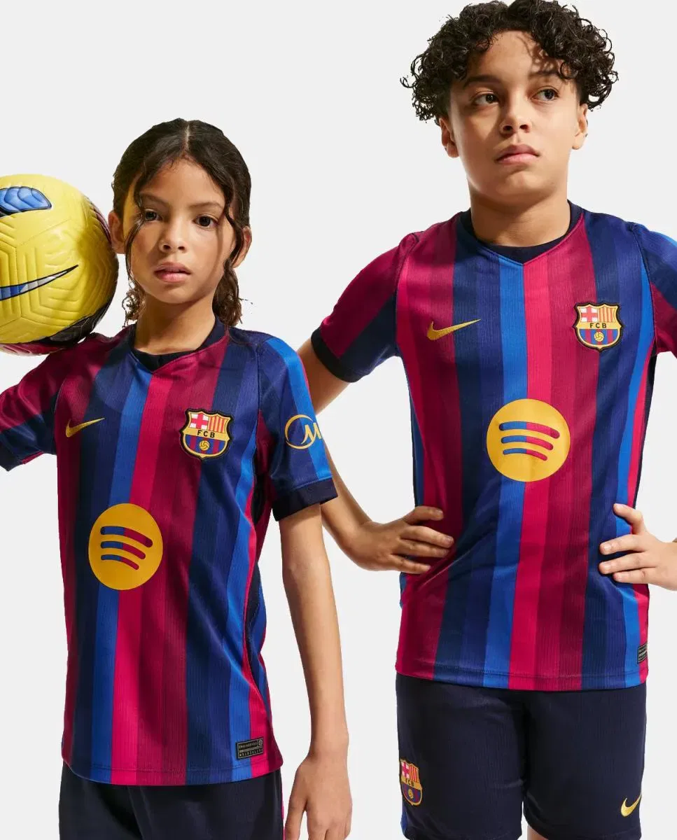 Детская футболка с принтом FC Barcelona 2026-2027 Stadium Nike, Azul/Granate