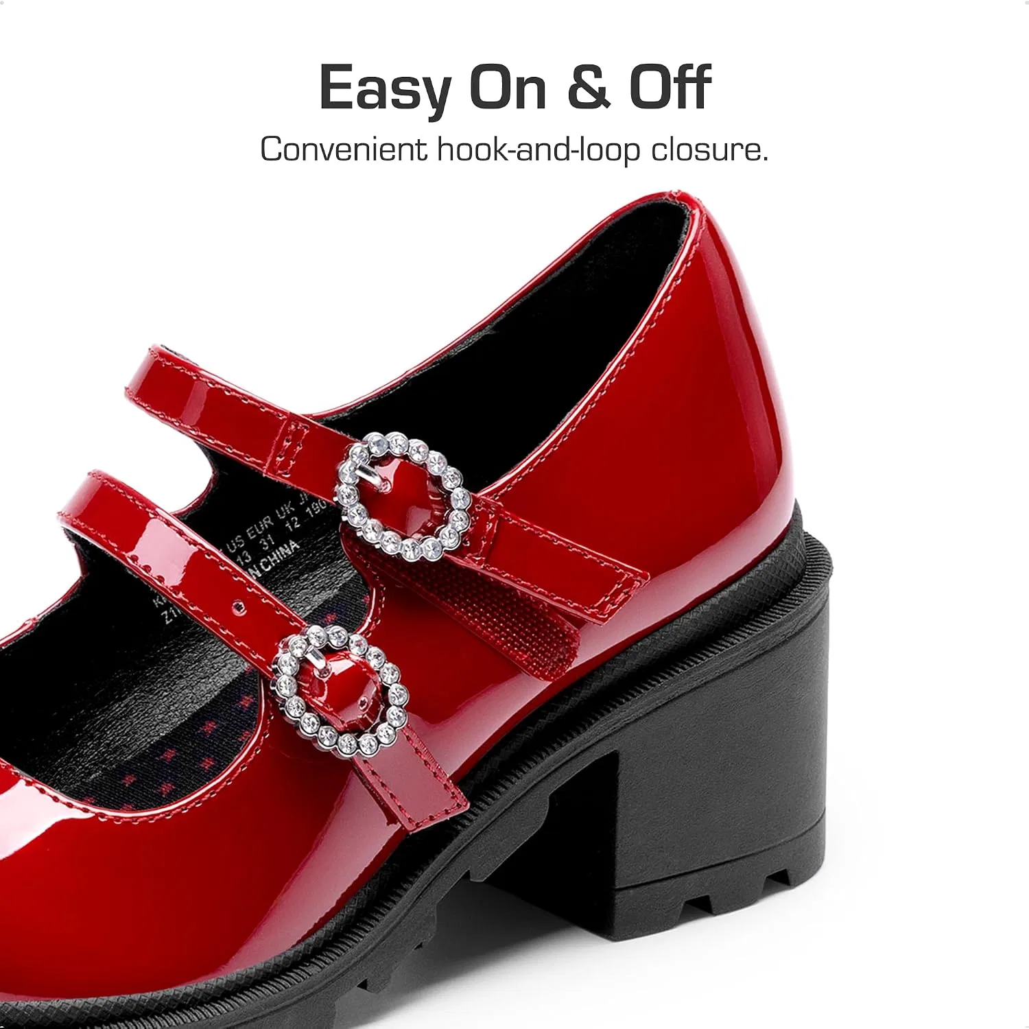 Детские туфли Мэри Джейн на платформе для девочек DREAM PAIRS, Red — фото 3