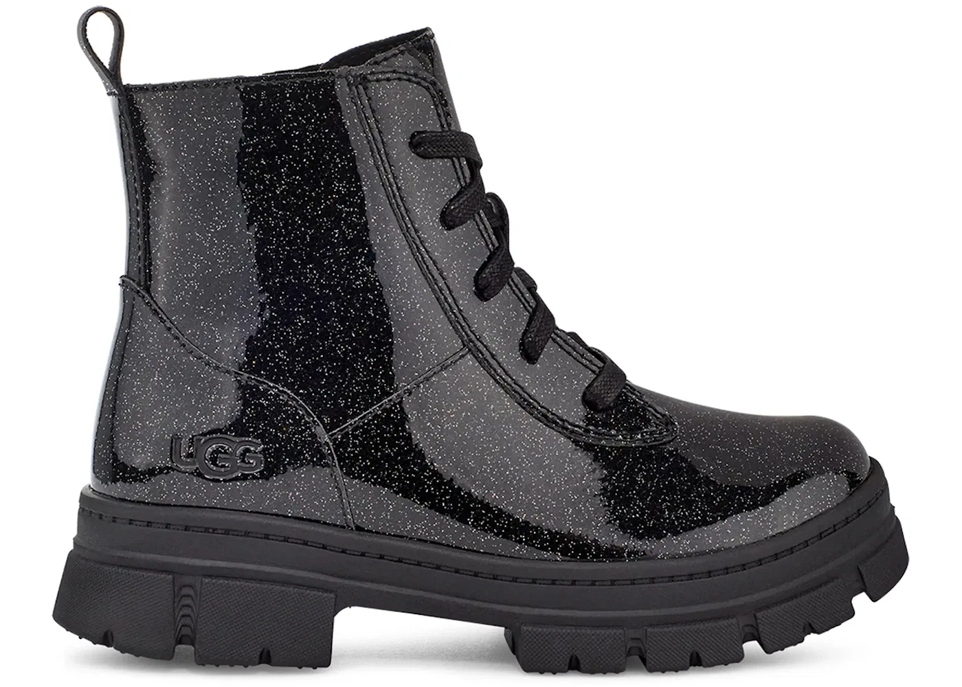 Детские ботинки с блестками UGG Ashton Lace Up Glitter Boot, Glitter Black
