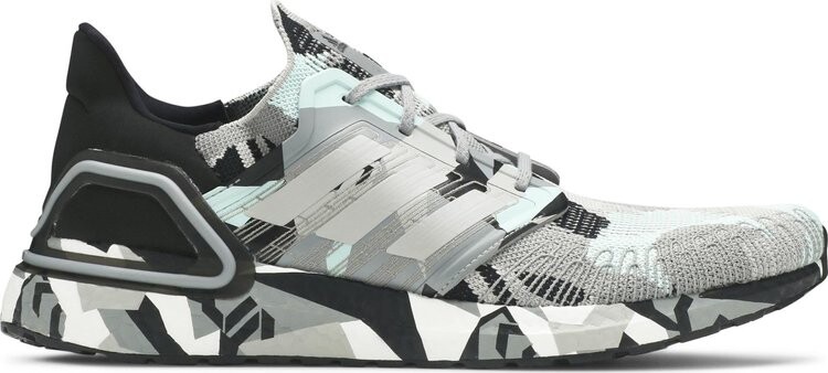 Кроссовки Adidas UltraBoost 20 'Geometric Pack - Black Frost Mint', черный — фото 2