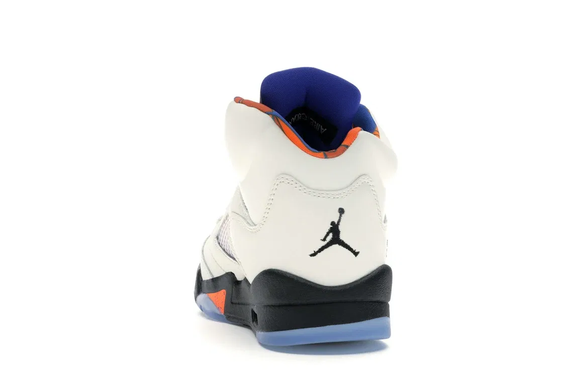 Детские кроссовки Lifestyle с принтом Jordan 5 Retro, Sail/Racer Blue-Cone-Black — фото 4