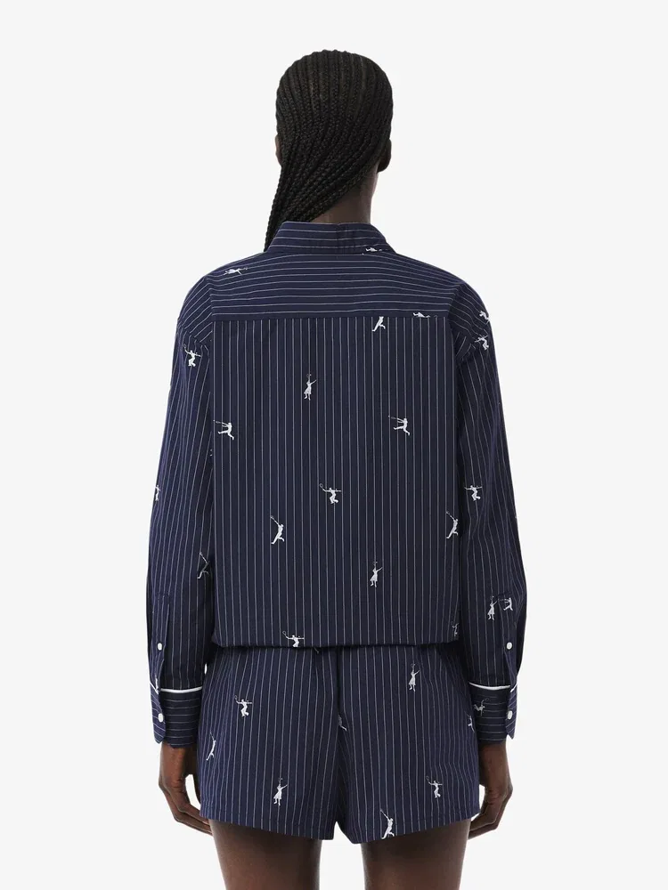 Рубашка LACOSTE Navy с вышивкой поло — фото 3