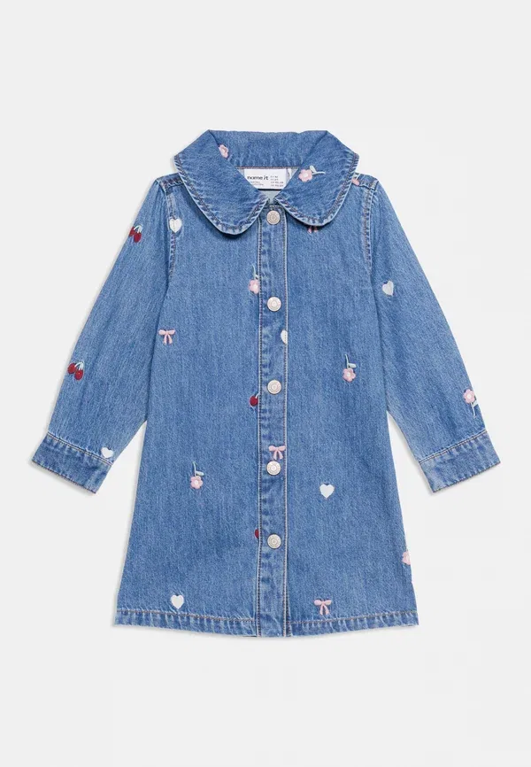 Платье джинсовое Nmfemily Name It, medium blue denim, синий — фото 3