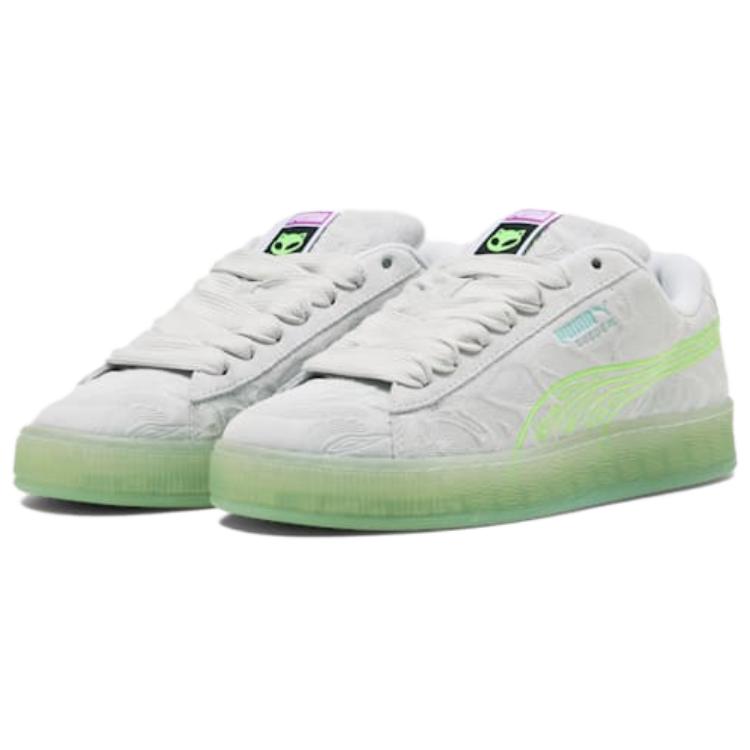PUMA Suede XL Abrasion Resistant Low Top Skateboard Shoes мужские серебристо-зеленые — фото 4
