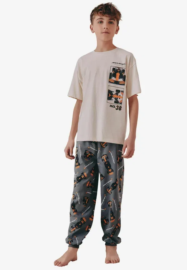 Комплект пижамы с принтом Regular fit, Next, Cream, McLaren, черный/кремовый