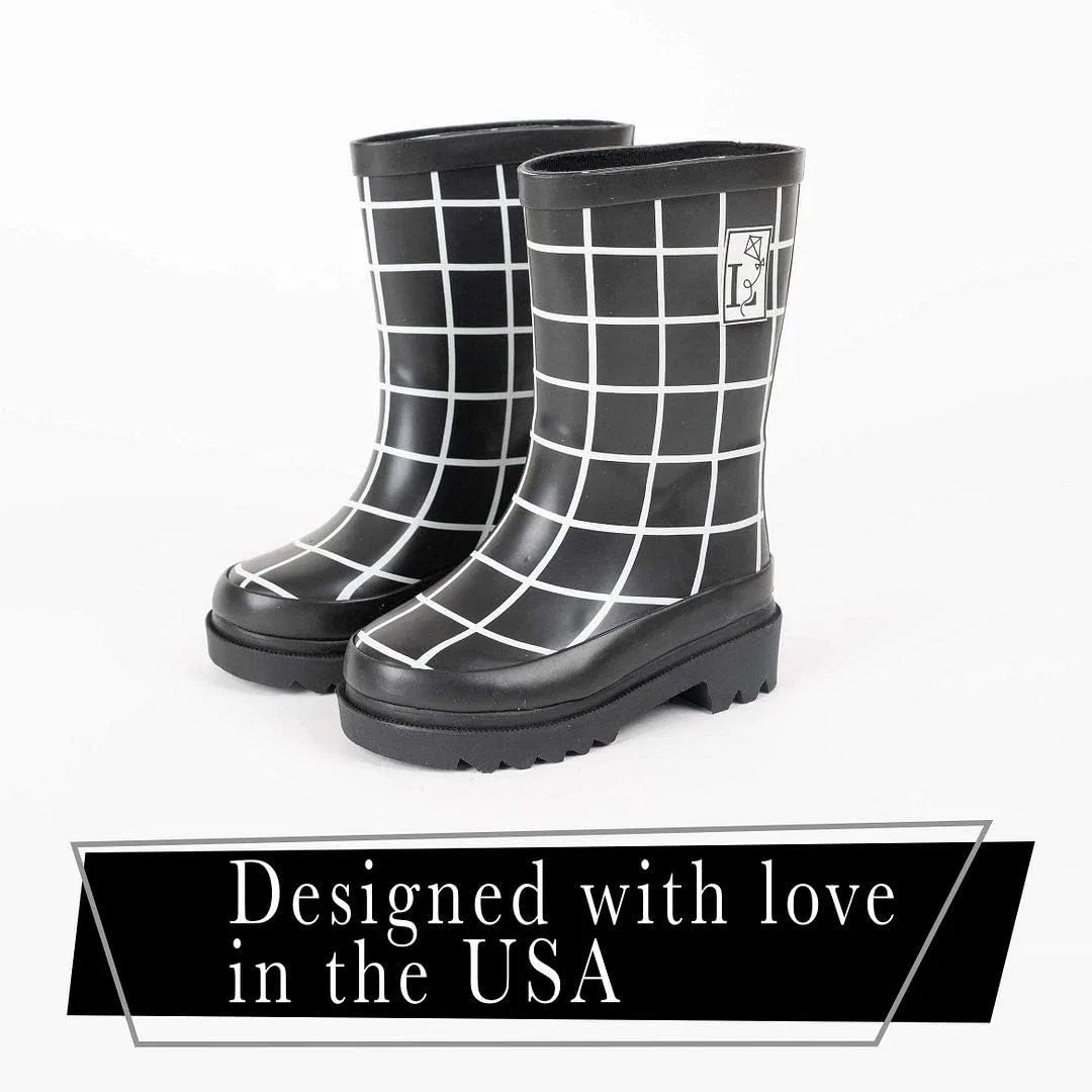 Детские сапоги для девочек водонепроницаемые London Littles Fun London Littles, Inc., Black — фото 3