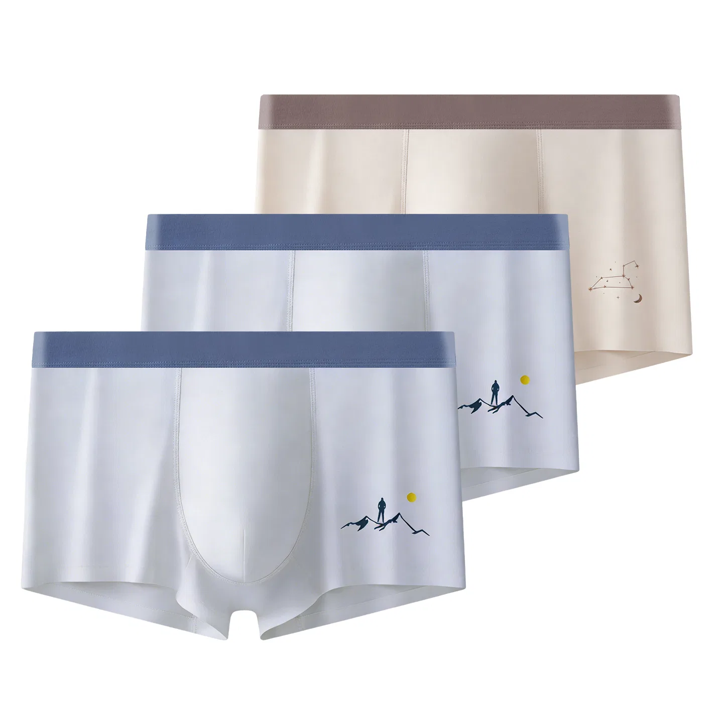 Детское белье для мальчиков хлопковое комплект 4 шт Red bean, Light Grey Beige Apricot