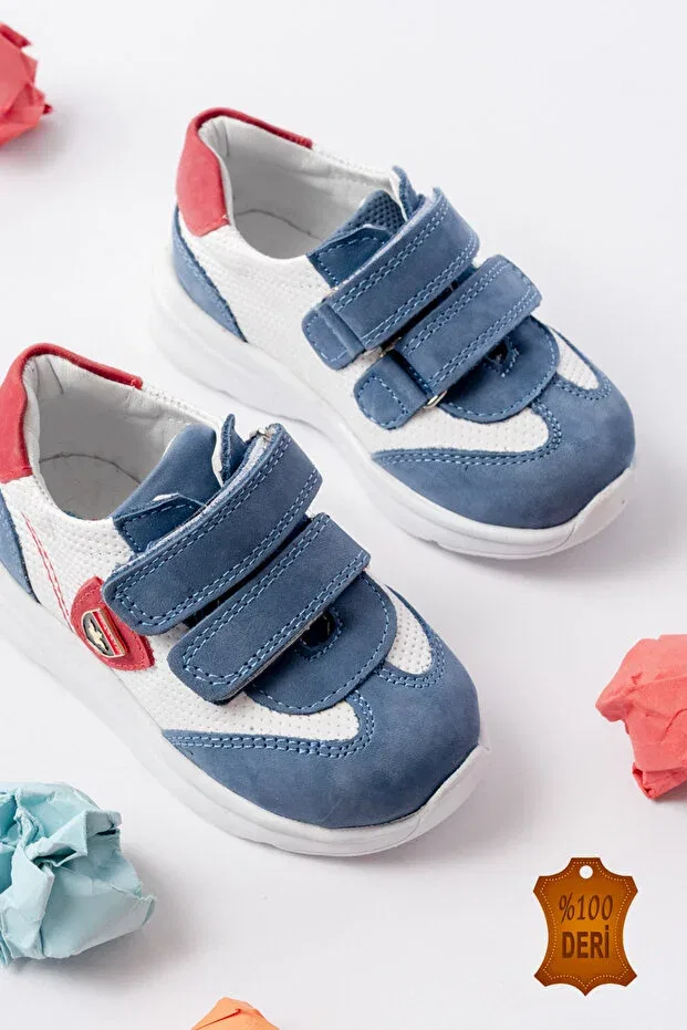 Детские спортивные туфли для мальчиков из натуральной кожи Lina Step, Blue — фото 4