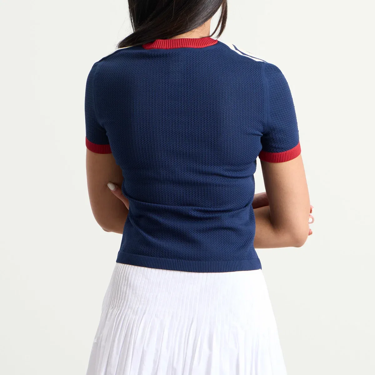 Футболка с сетчатой текстурой Cali Adidas, Night Indigo & Team Victory Red & Warm Vanilla — фото 3