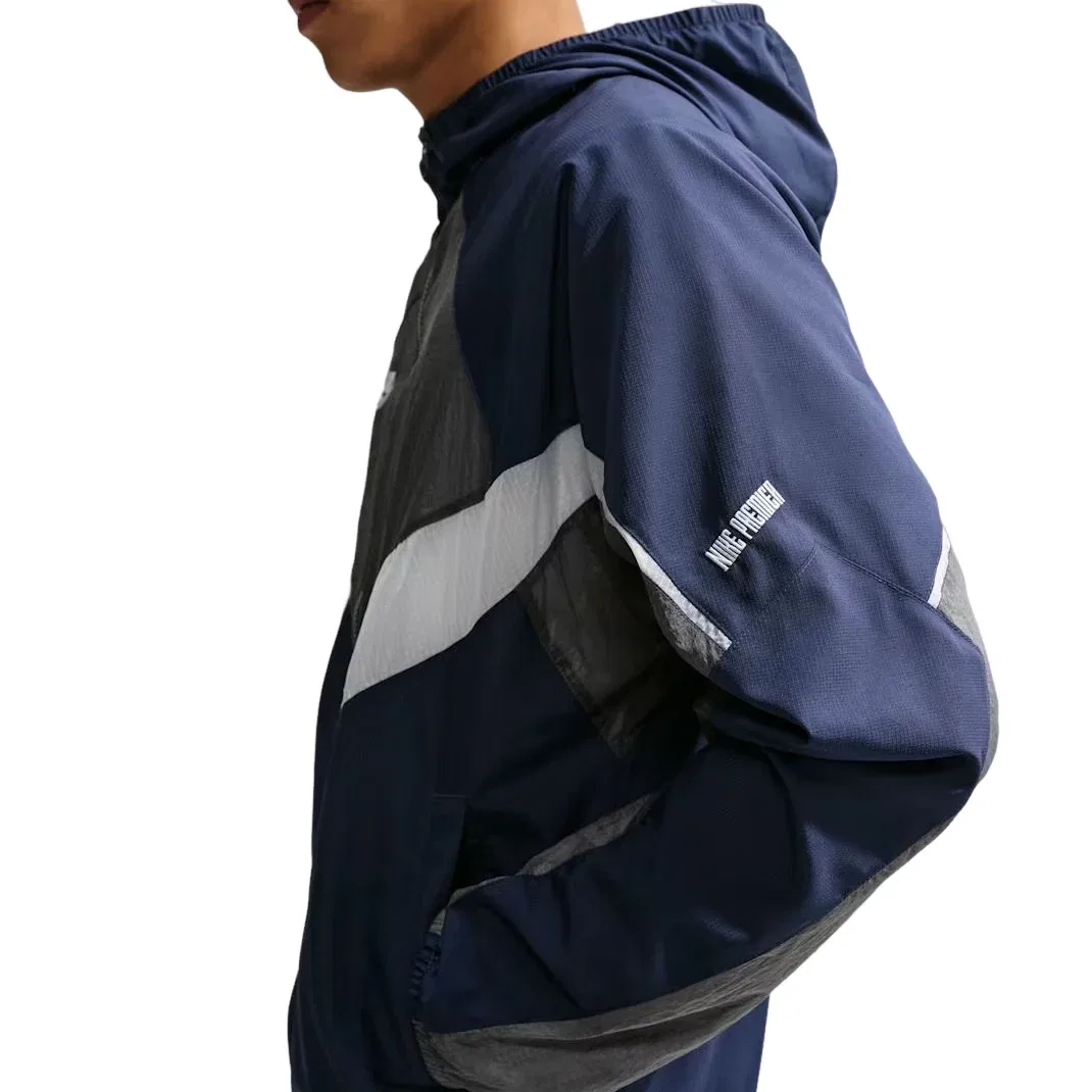 Мужская куртка Premier Repel Hooded Woven Track Jacket 'White Midnight Navy Iron Grey' Nike, White/Midnight Navy/Iron Grey/White — фото 2