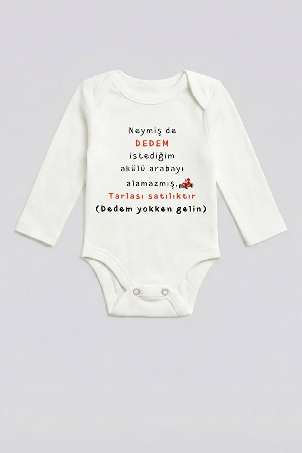 Детское боди с длинным рукавом Dede written bodysuit Bebesco Bebe, White