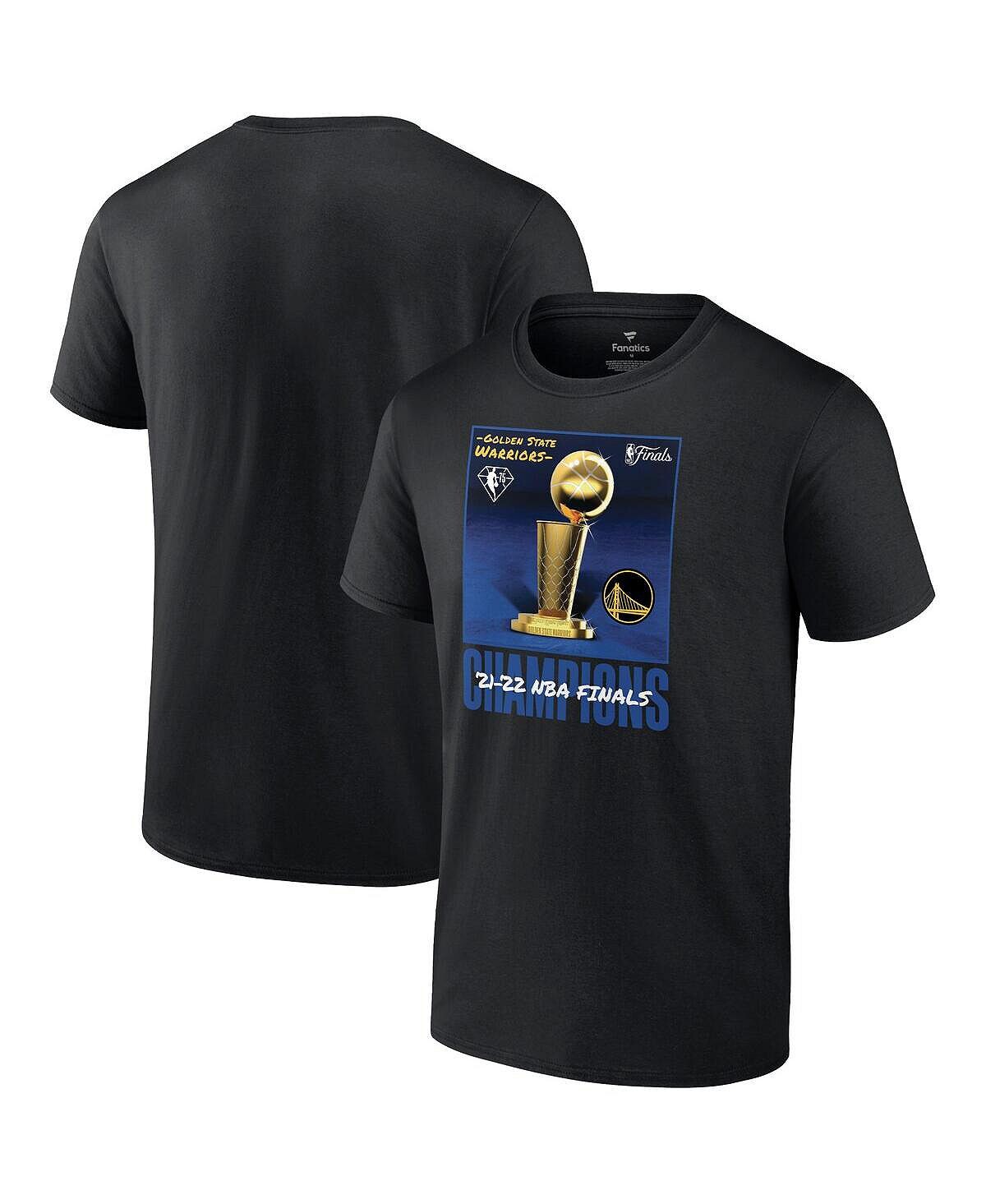 

Мужская фирменная черная футболка golden state warriors 2022 nba finals champions 75th anniversary jumper trophy Fanatics, черный