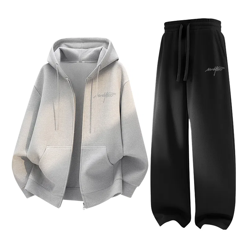 Детский комплект свитшотов и брюк 2 шт MINISO, Heather Gray And Black