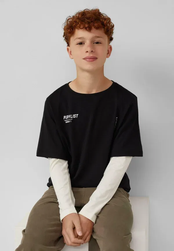 Футболка с длинным рукавом с принтом Long sleeved top S.Oliver, schwarz, черный — фото 4