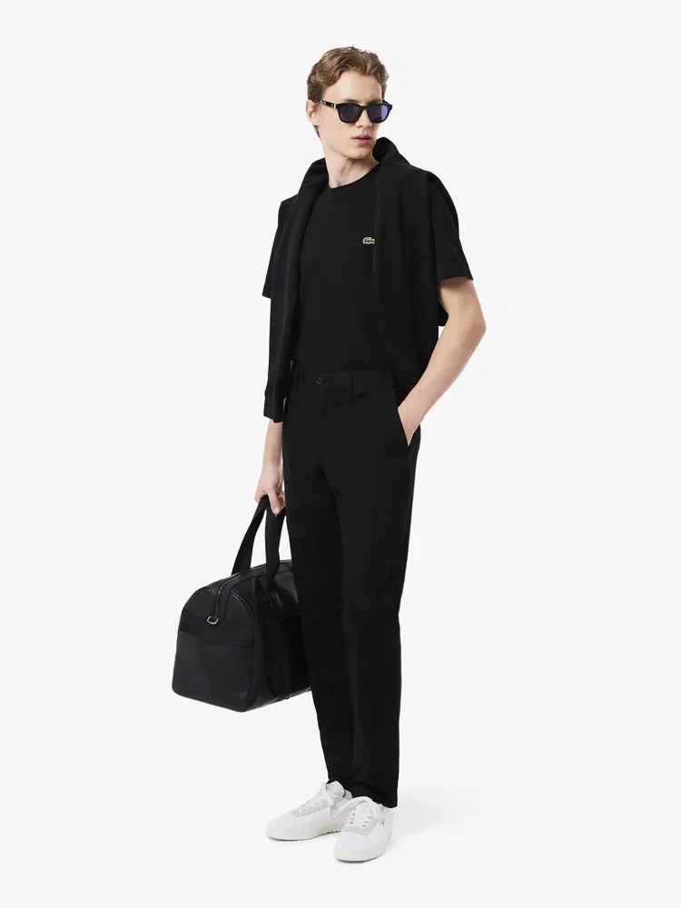 Футболка из льняной смеси TH0629 LACOSTE, Black — фото 4