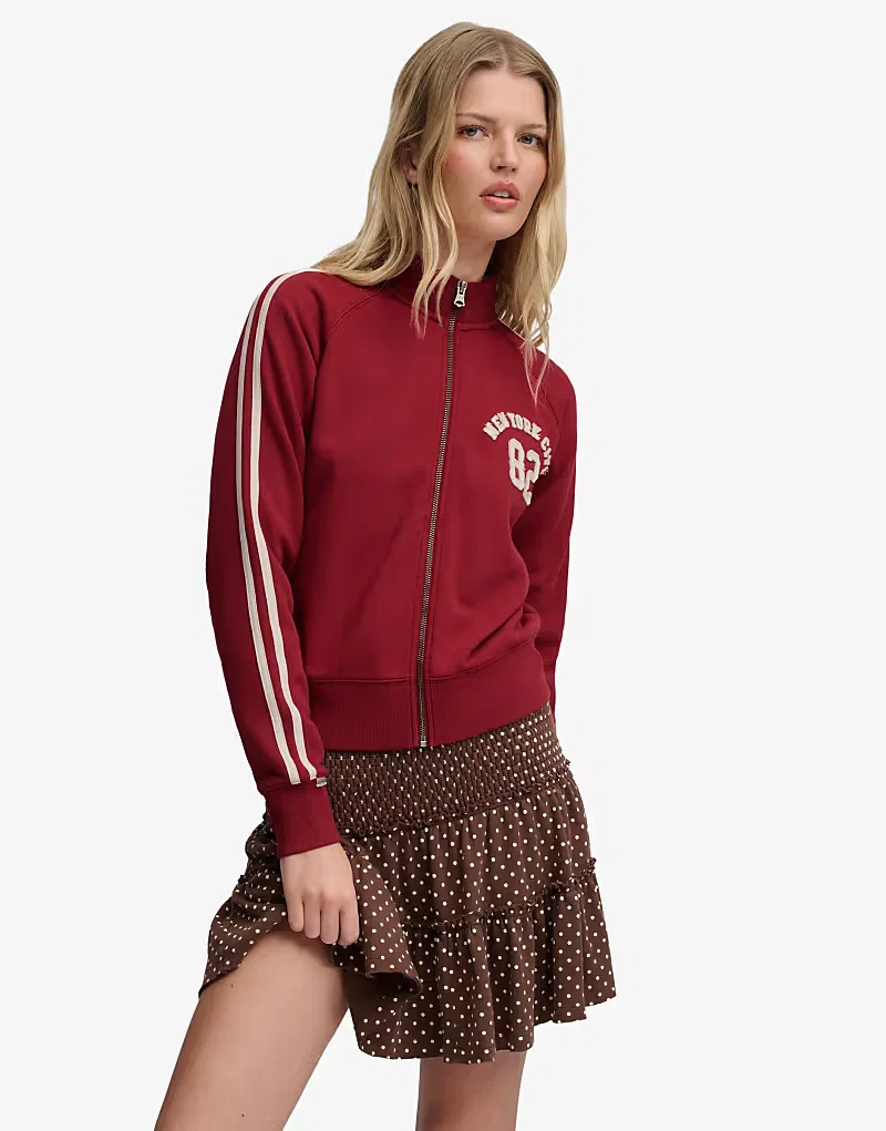 Спортивная куртка Superdry Athletic с аппликацией, бордовый