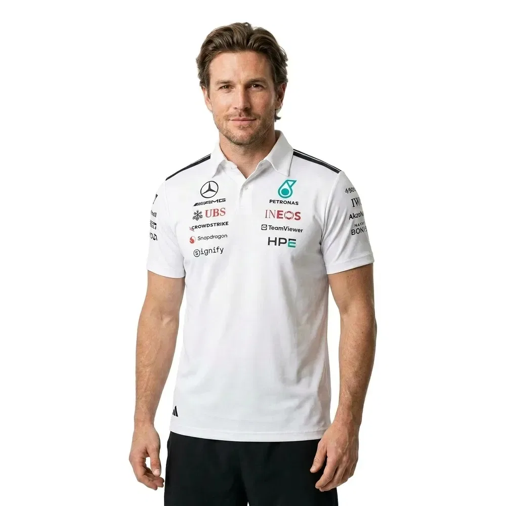 Поло с коротким рукавом Mercedes-AMG Petronas F1 Team Adidas, белый — фото 2