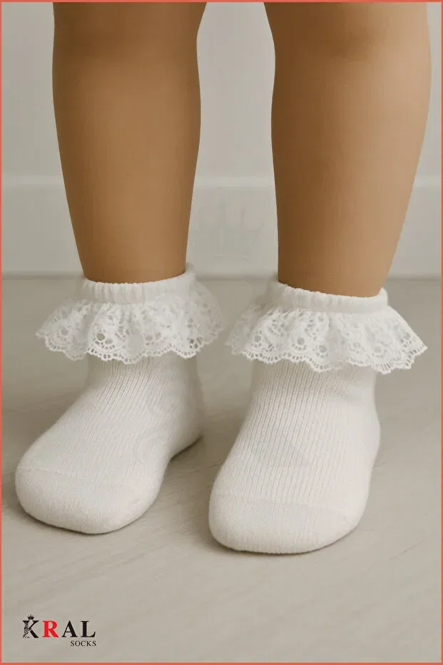Детские носки для девочек хлопковые комплект 3 предмета Kral Socks, Pink White — фото 4