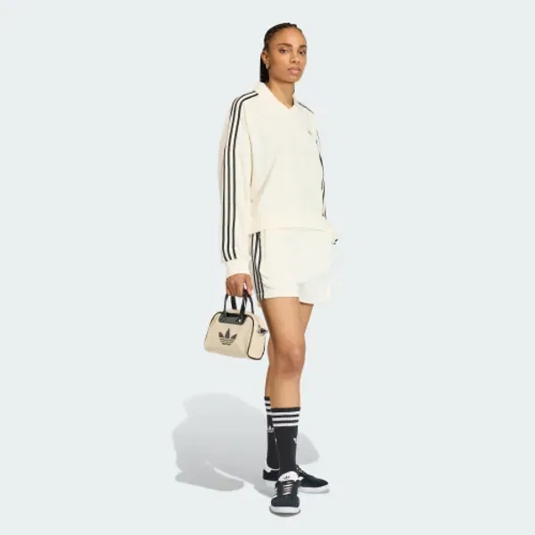 Пике/кара Терри ткань V-образный вырез Длинный рукав Поло, Adidas, оверсайз — фото 4