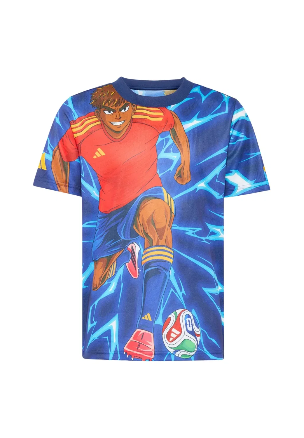 Детская футболка с аниме-принтом Lamine Yamal 26 Adidas Performance, Dark Blue/Semi Lucid Blue