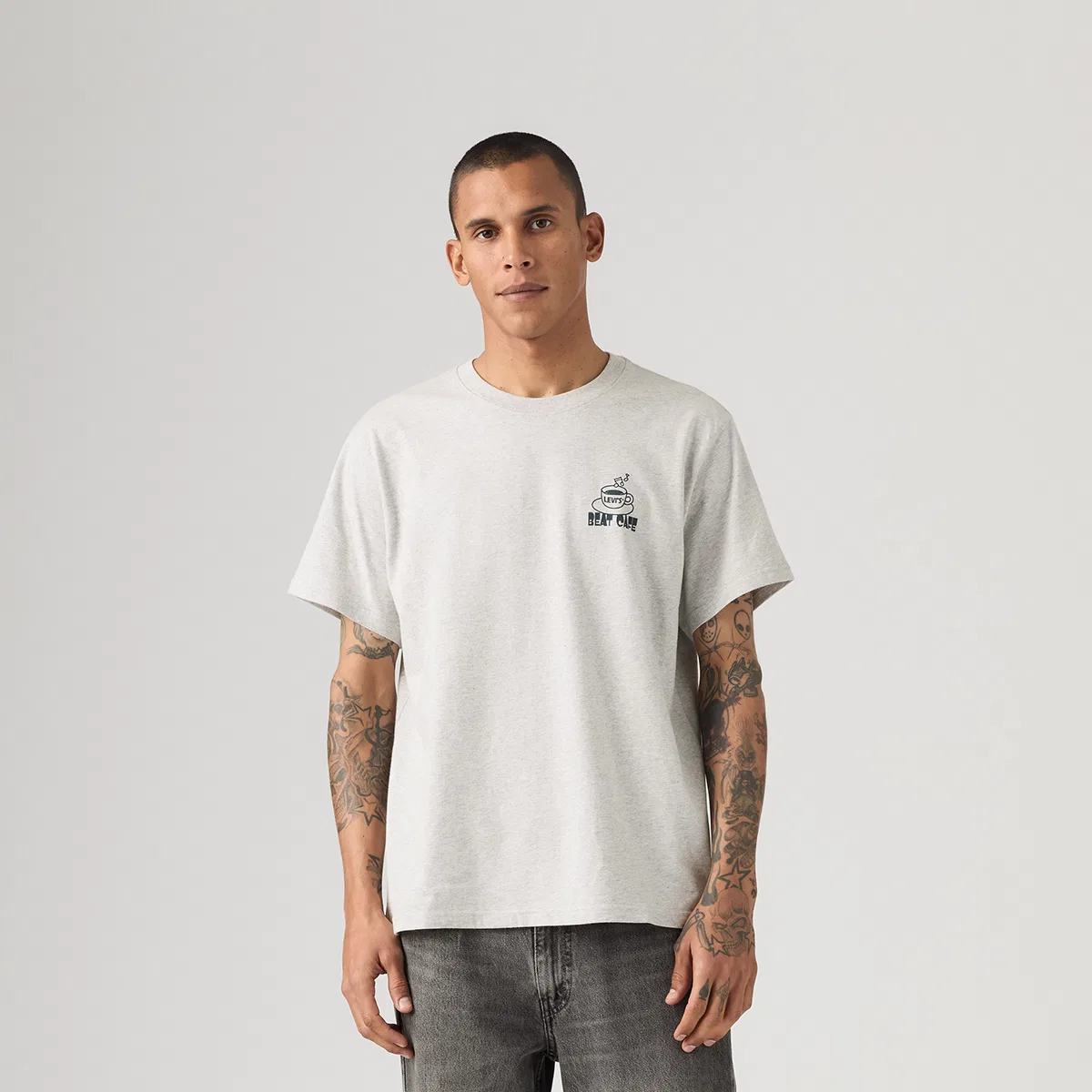 Мужская футболка с круглым вырезом, серый, Levis — фото 4