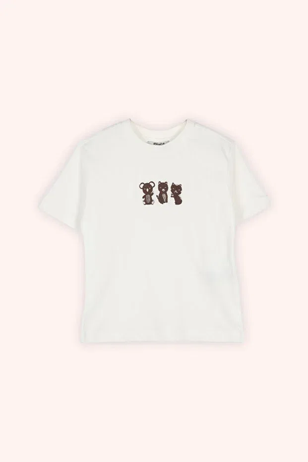 Детская футболка для мальчиков с вышивкой Panço, White