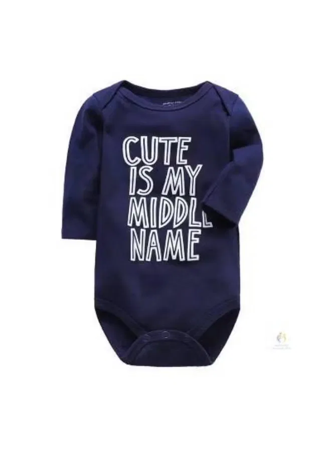Боди-комбинезон с принтом с длинным рукавом Matching Family Outfits, синий