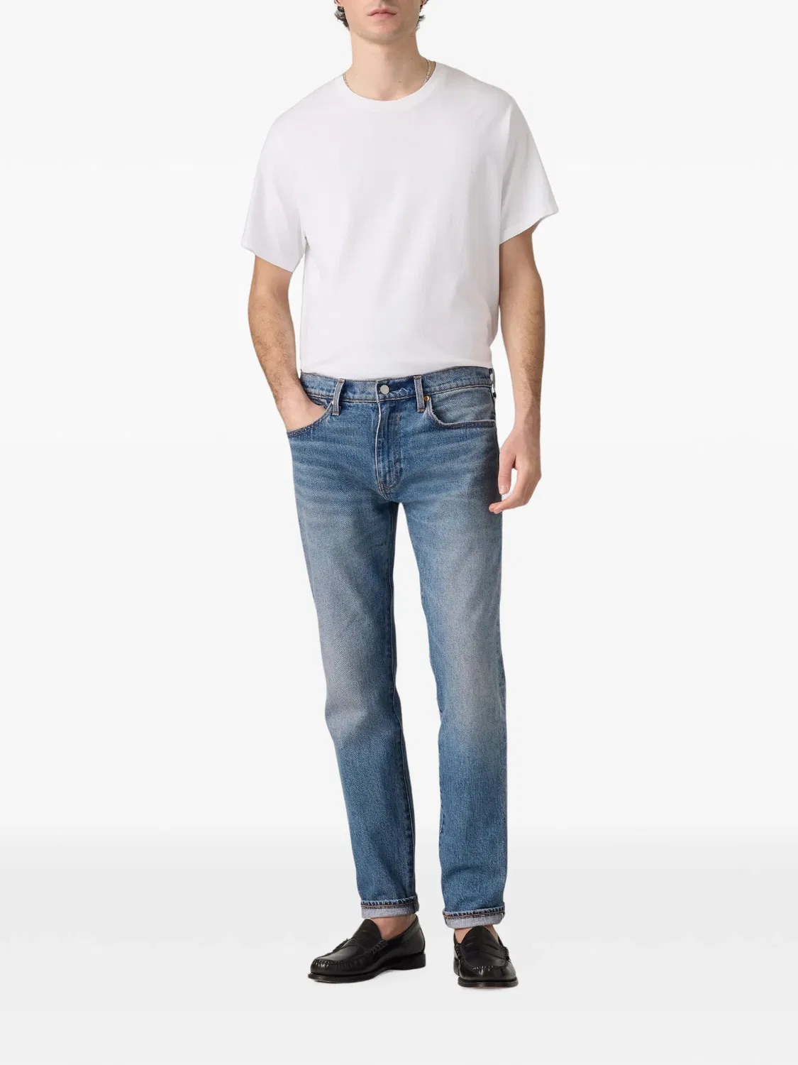 Зауженные джинсы с эффектом выцветания Levi's, синий — фото 2
