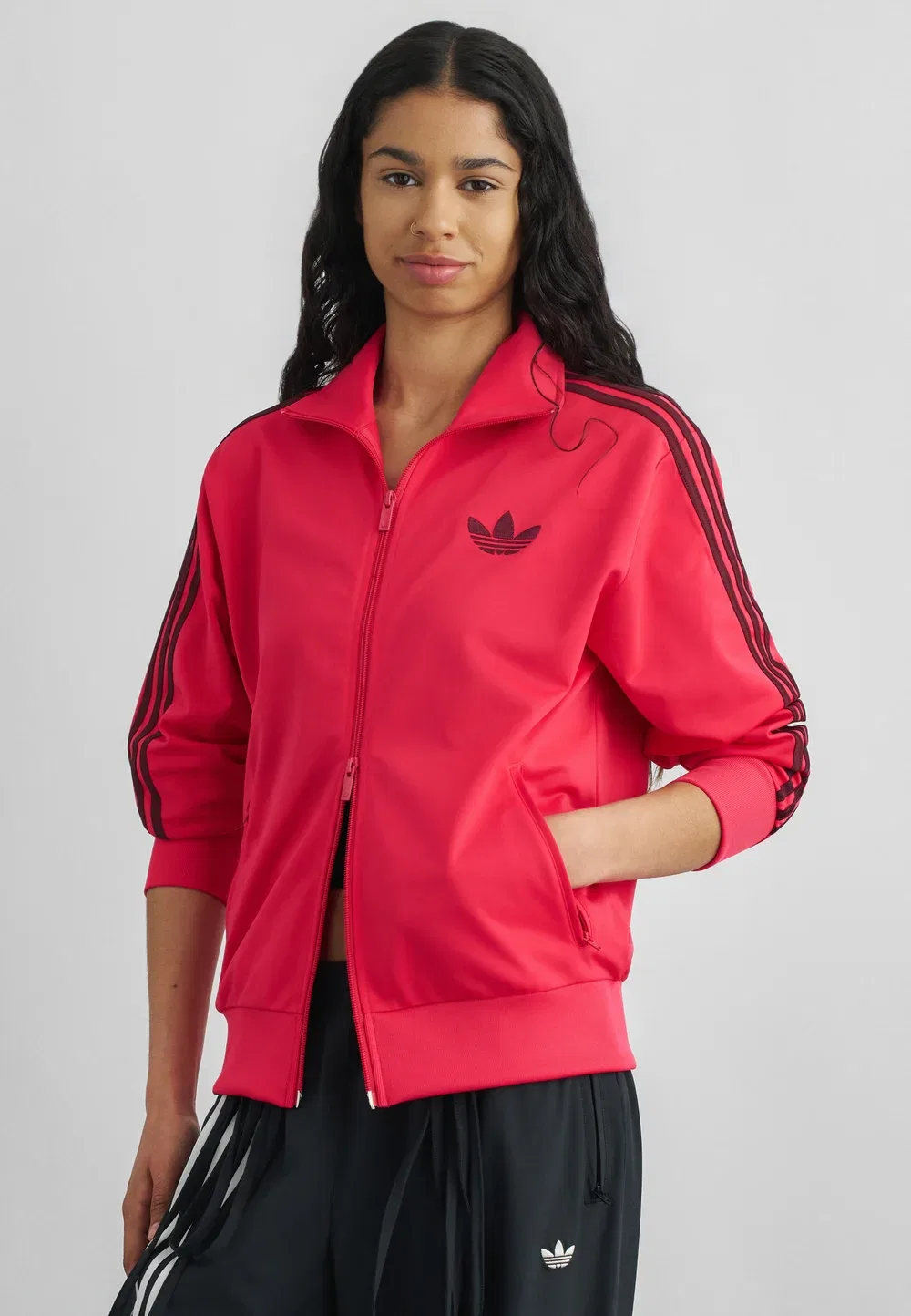 Свободная летняя куртка Firebird Adidas Originals, Power Pink/Maroon