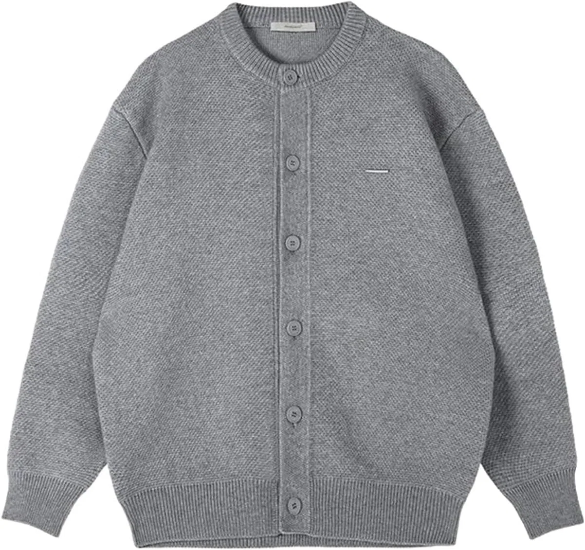 Женский кардиган свободного кроя, с круглым вырезом, Gray Cardigan