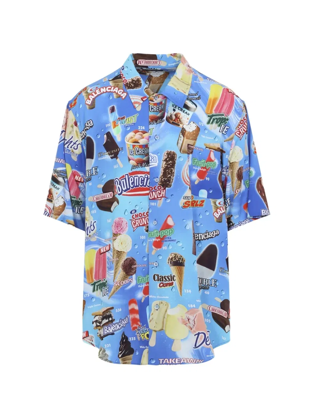 Минималистичная рубашка с короткими рукавами и принтом Balenciaga, синий