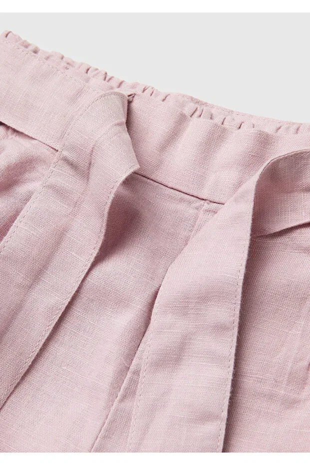 Детские шорты для девочек плиссированные с поясом United Colors Of Benetton, Dried Rose — фото 3