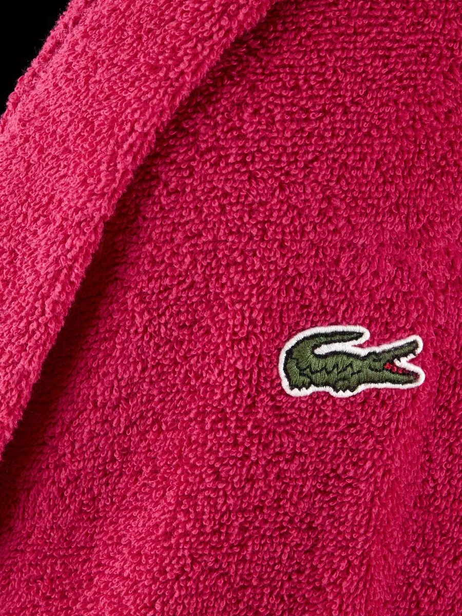 Длинный банный халат LACOSTE LOPEN, с печатью логотипа, красный — фото 4