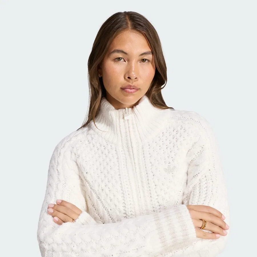 Вязаный кардиган ADIDAS ORIGINALS «Жар-птица» белого цвета — фото 3