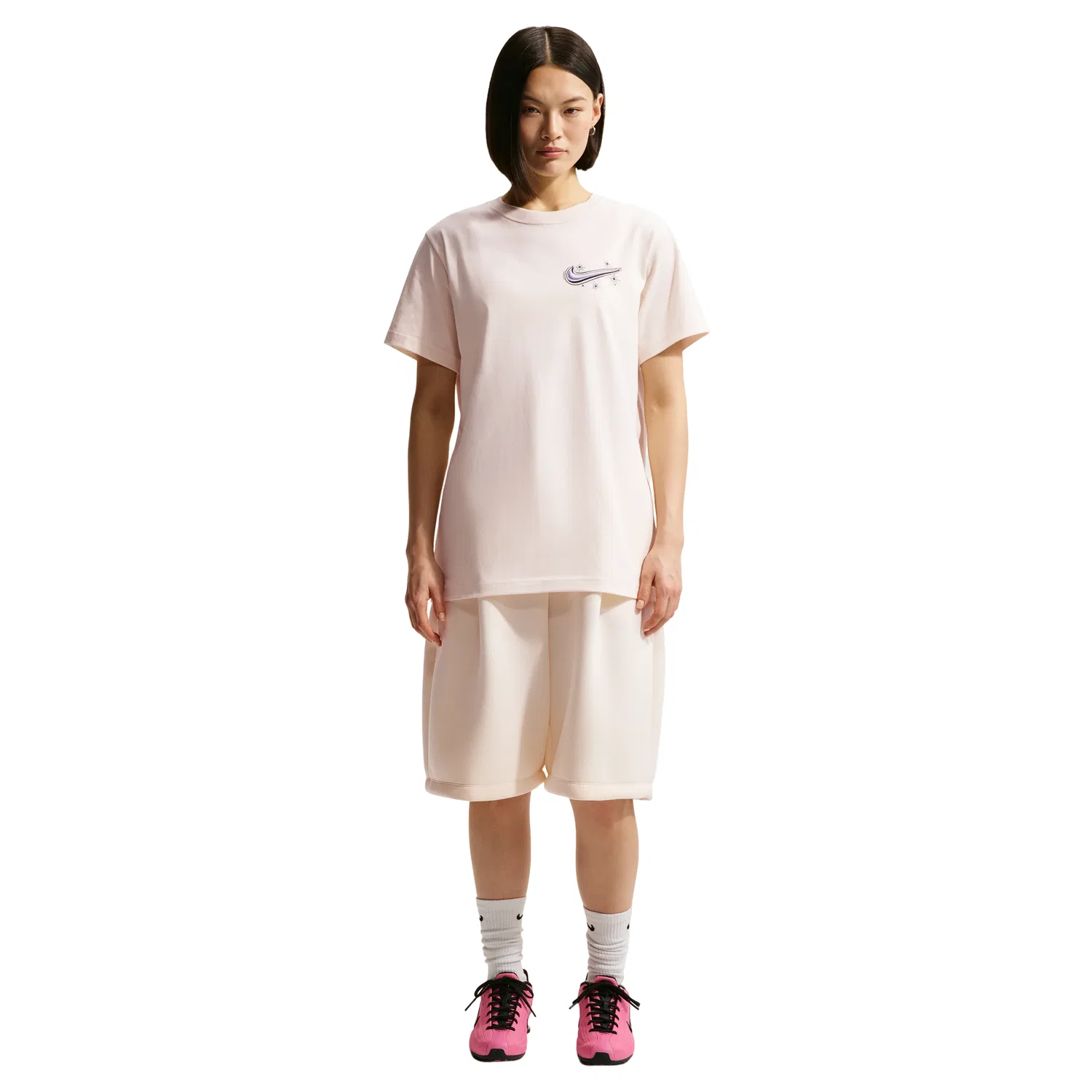 Женская футболка Sportswear Classic Short Sleeve T-Shirt Asia Sizing 'Pink' Nike, розовый — фото 2