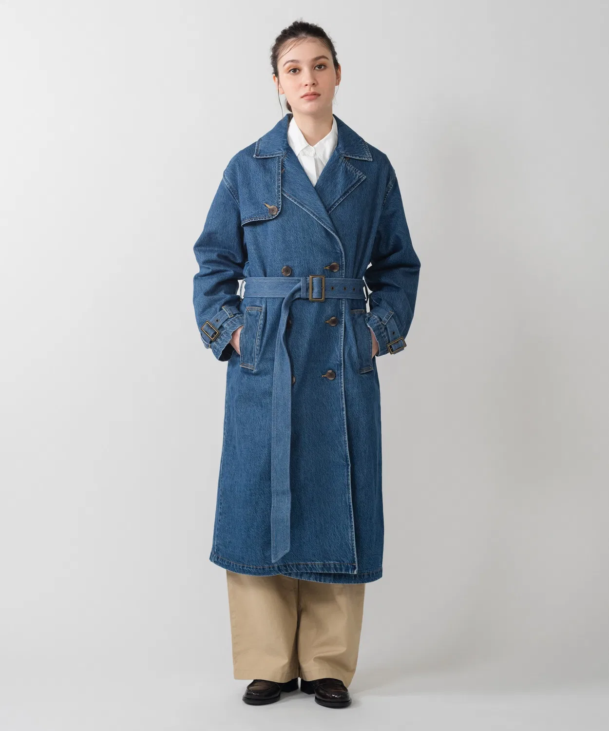 Женское демисезонное пальто-тренч с длинным рукавомLevi's, Dark Indigo Blue — фото 4