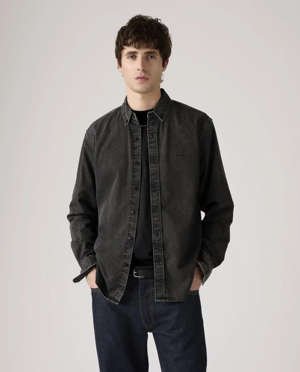 Мужская джинсовая рубашка с длинным рукавом Levi's, Gris Oscuro — фото 4