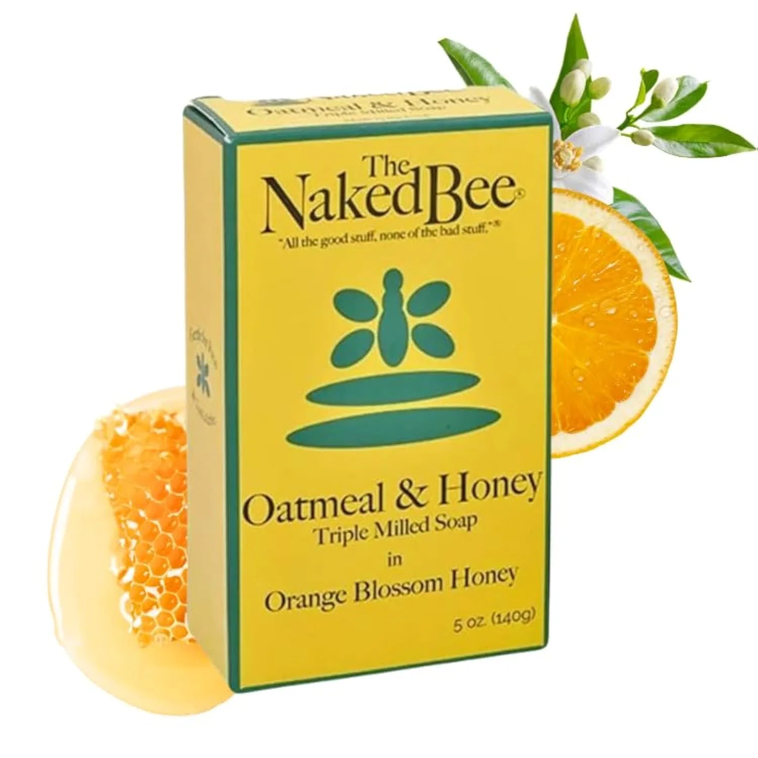 Твердое мыло Oatmeal & Honey, The Naked Bee, 3 шт, 140 г