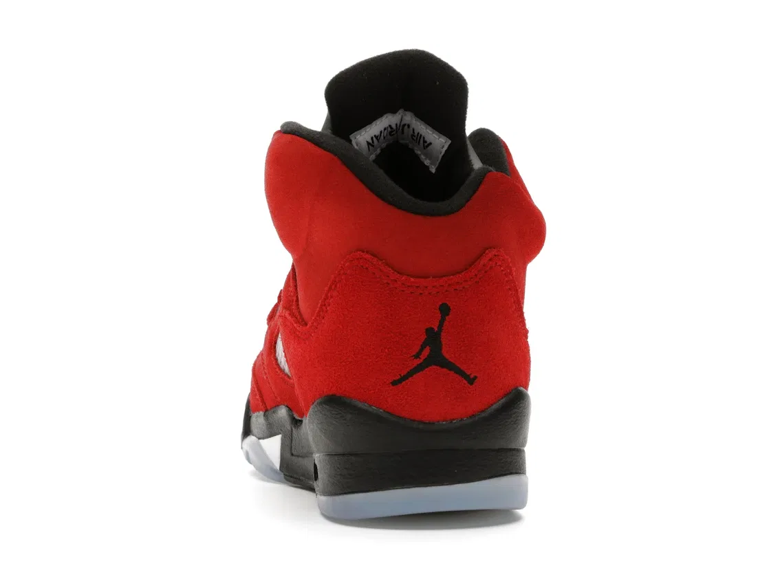 Детские кроссовки для мальчиков с замшевым верхом Jordan 5 Retro, Varsity Red/Black-White — фото 4