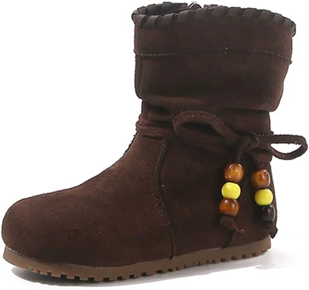 Детские сапоги для девочек с бисером BININBOX, Brown